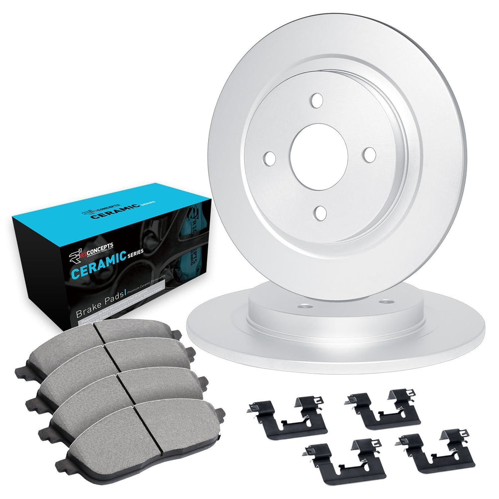 R1 12-18 Toyota Yaris Rear Brake Rotor Set w/Ceramic Pads and Hardware