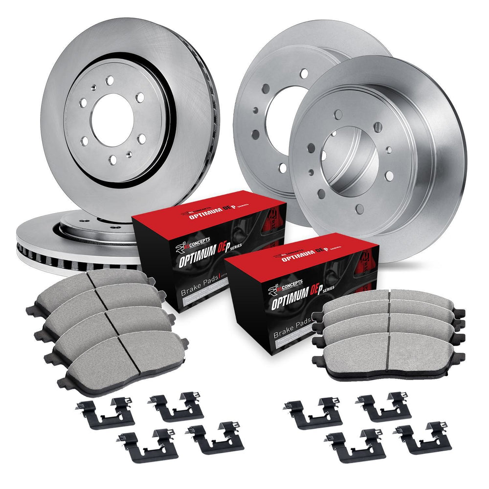R1 Concepts Brake Rotor- Blank with Optimum Oe Pads Hdw Fits INFINITI QX56