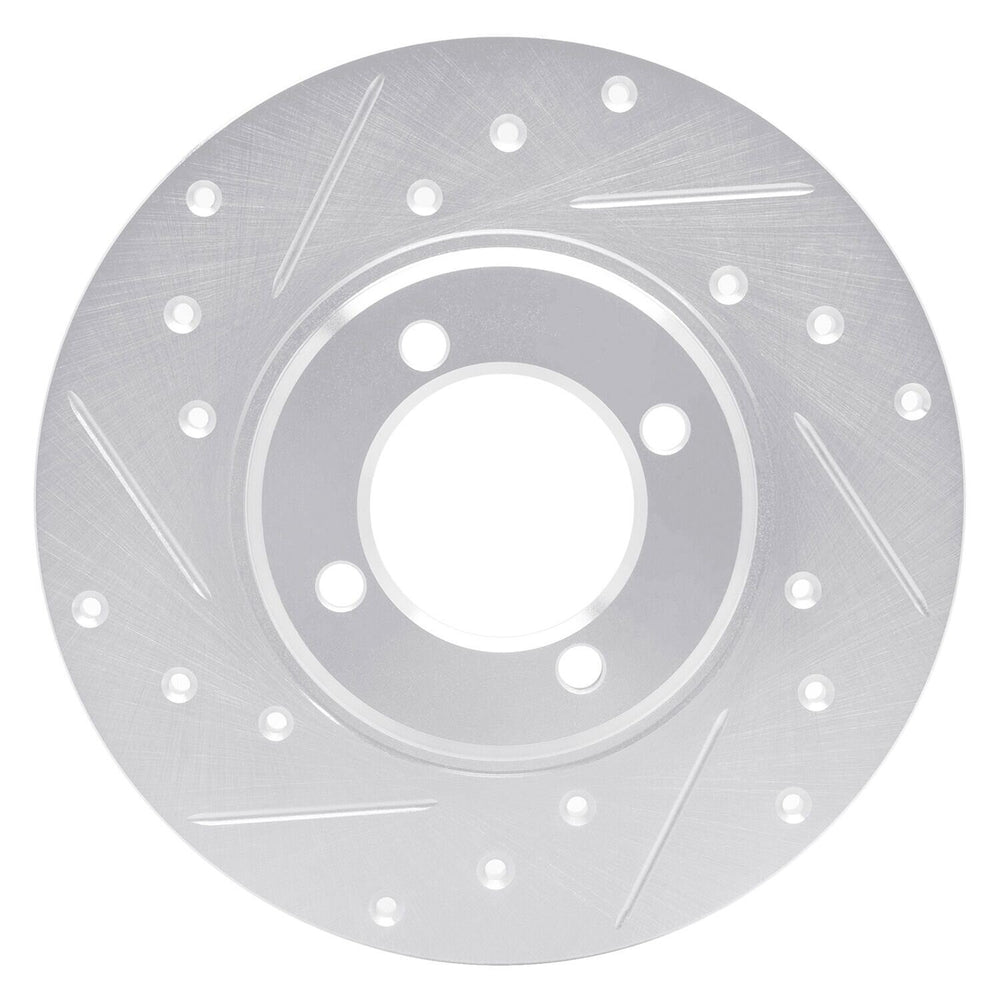 R1 Concepts Brake Rotor Drilled and Slotted Silver Fits Toyota Carina