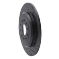 R1 05-19 Ford Freestyle Rear Right Drilled & Slotted Black Brake Rotor