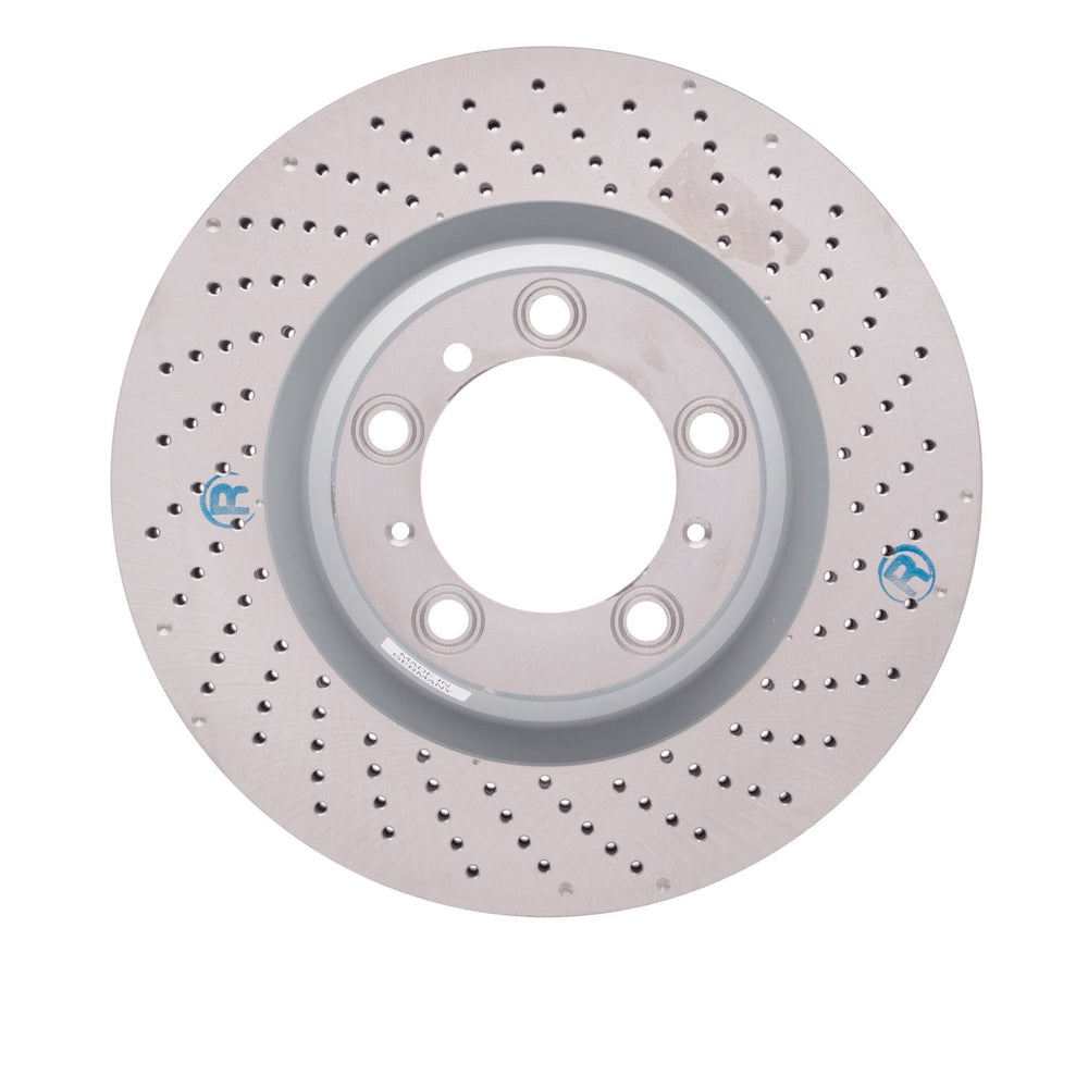 R1 Concepts Hi-Carbon Alloy GEOMET Coated Rotor - Drilled Fits Porsche 911