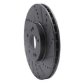 R1 04-08 Acura TL Front Right Drilled & Slotted Black Brake Rotor