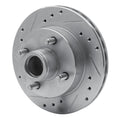 R1 74-80 Ford Mustang II Front Left Drilled & Slotted Black Brake Rotor