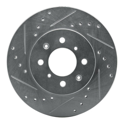 R1 88-91 Honda Prelude Front Left Drilled & Slotted Black Brake Rotor