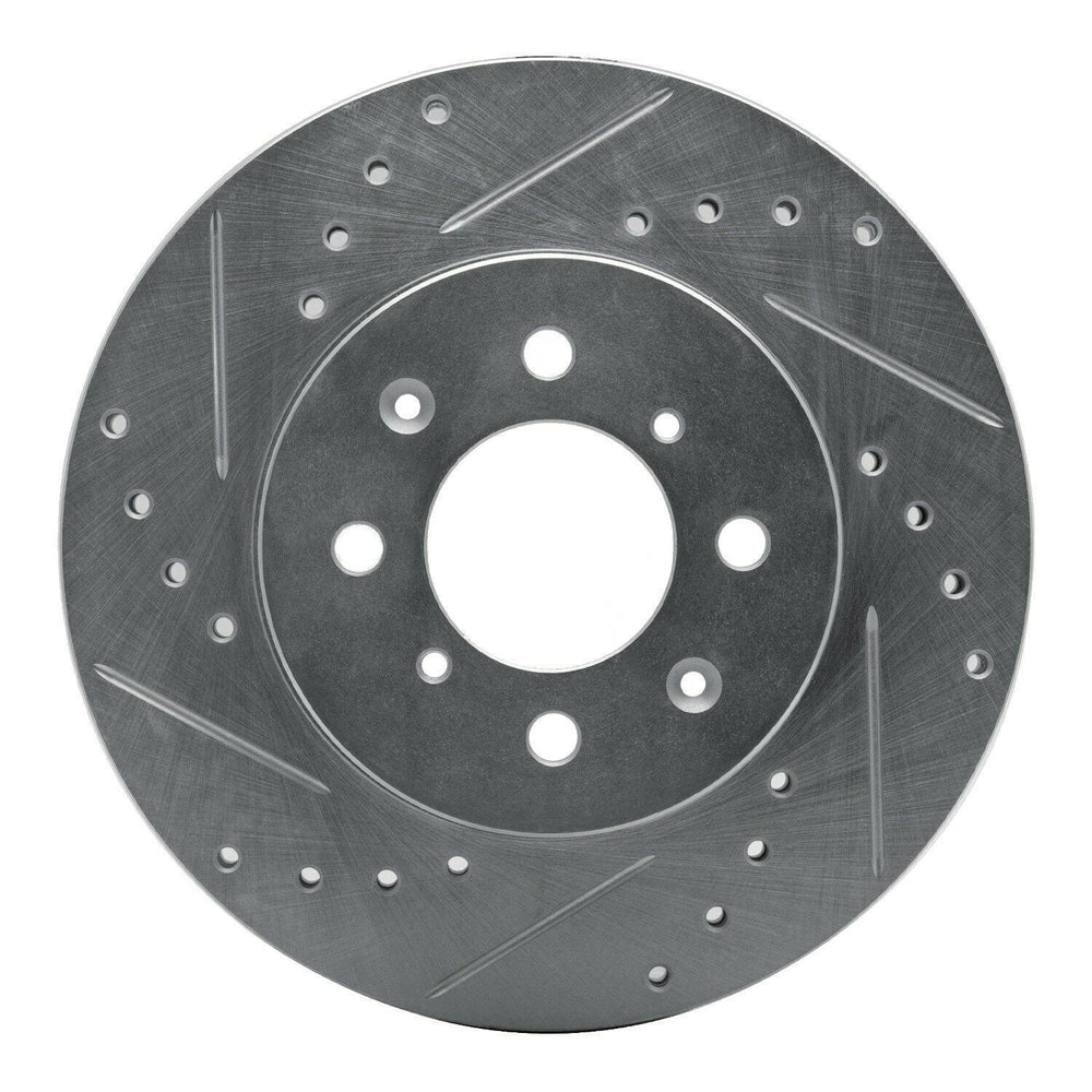 R1 88-91 Honda Prelude Front Left Drilled & Slotted Black Brake Rotor