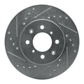 R1 88-91 Honda Prelude Front Left Drilled & Slotted Black Brake Rotor
