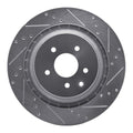 R1 09-20 Nissan 370Z Rear Right Drilled & Slotted Silver Brake Rotor