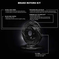 R1 Concepts Brake Rotor- D/S - Black Fits Honda Prelude
