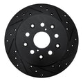 R1 98-10 Lexus GS400 Rear Right Drilled & Slotted Black Brake Rotor