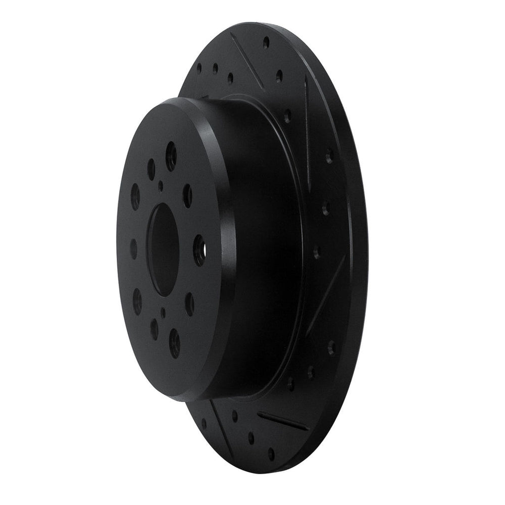 R1 98-10 Lexus GS400 Rear Right Drilled & Slotted Black Brake Rotor