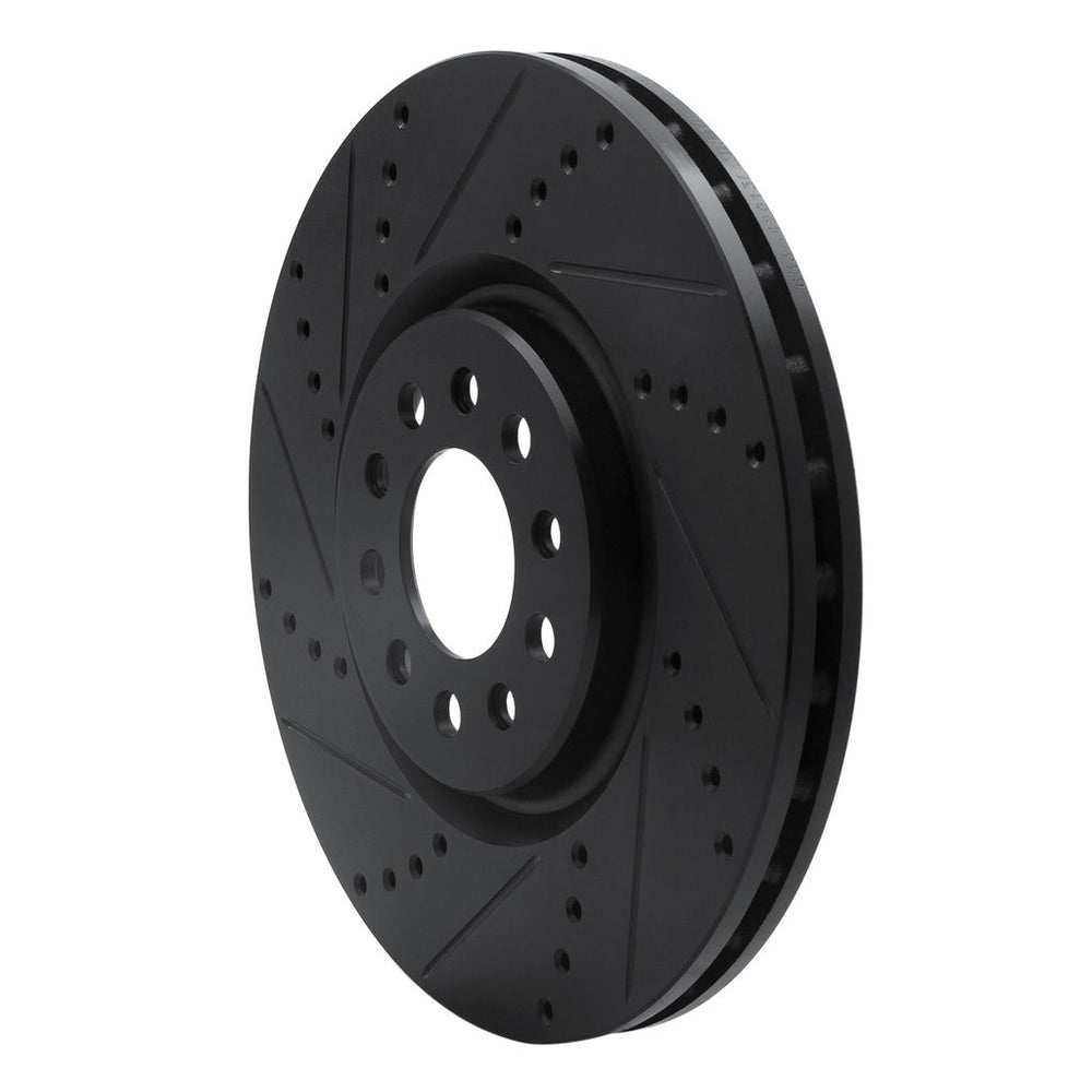 R1 14-25 Alfa Romeo Tonale Front Left Drilled & Slotted Black Brake Rotor