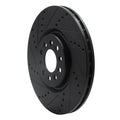 R1 14-25 Alfa Romeo Tonale Front Left Drilled & Slotted Black Brake Rotor