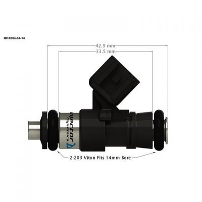 Injector Dynamics ID1300X 02-06 BMW M54 14mm (Purple) Adapter Top Injectors - Set of 6