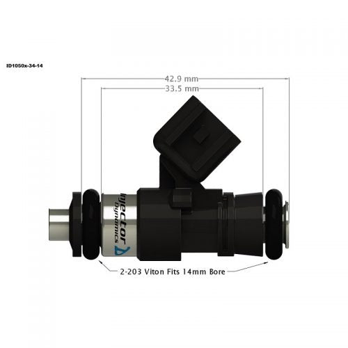 Injector Dynamics ID1300X 02-06 BMW M54 14mm (Purple) Adapter Top Injectors - Set of 6