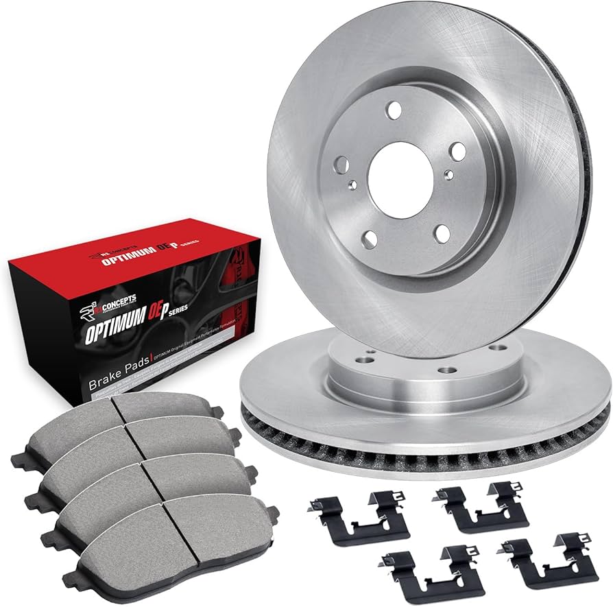 R1 18-25 Acura Integra Front Brake Rotor Set w/Optimum OE Pads and Hardware