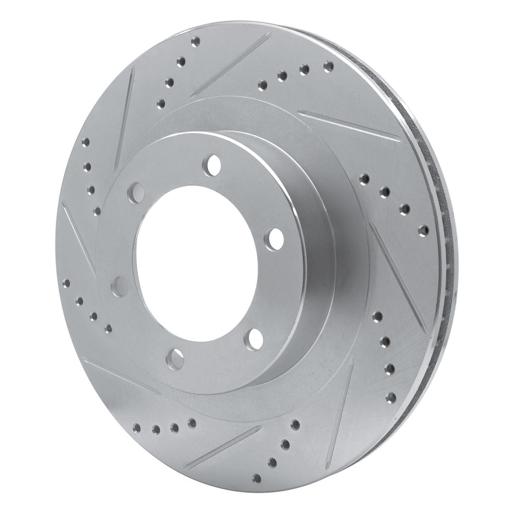 R1 03-09 Lexus GX470 Front Left Drilled & Slotted Black Brake Rotor