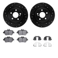 R1 05-06 Mercedes-Benz CL65 AMG Front Drilled & Slotted Black Brake Rotor