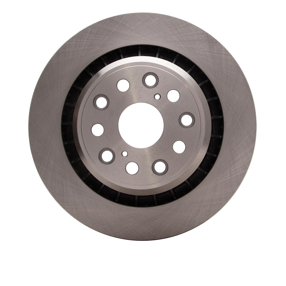 R1 18-25 Lexus LS500 Right Rear Drilled & Slotted Black Brake Rotor