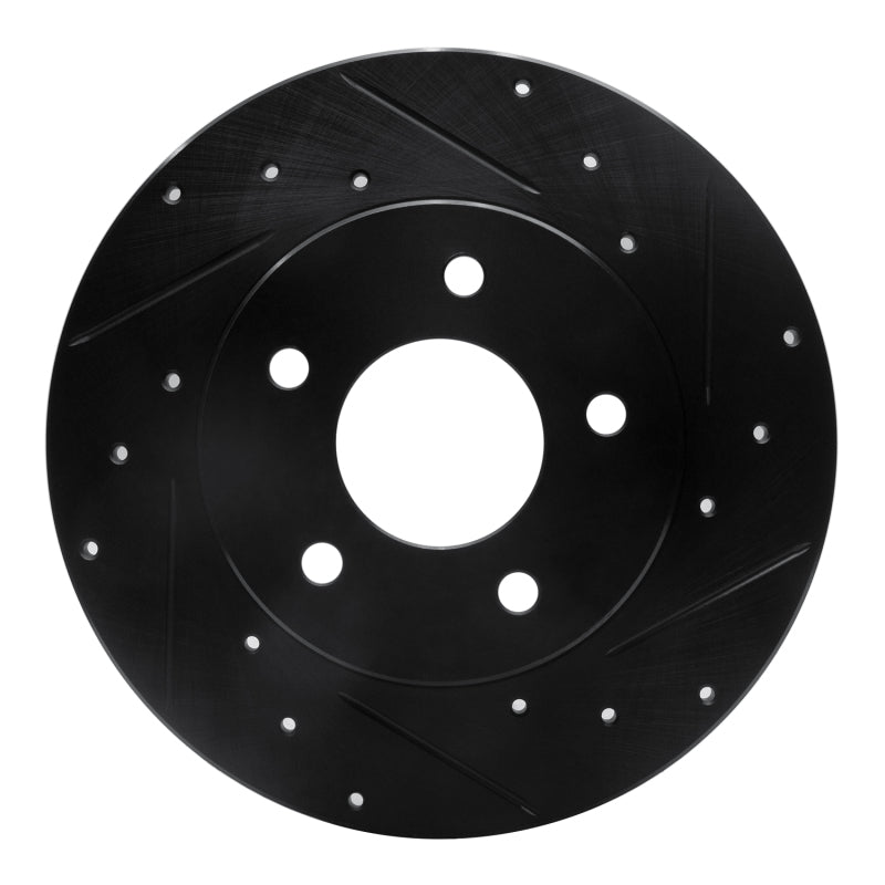R1 92-05 Buick Park Avenue Rear Right Drilled & Slotted Black Brake Rotor