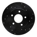 R1 92-05 Buick Park Avenue Rear Right Drilled & Slotted Black Brake Rotor