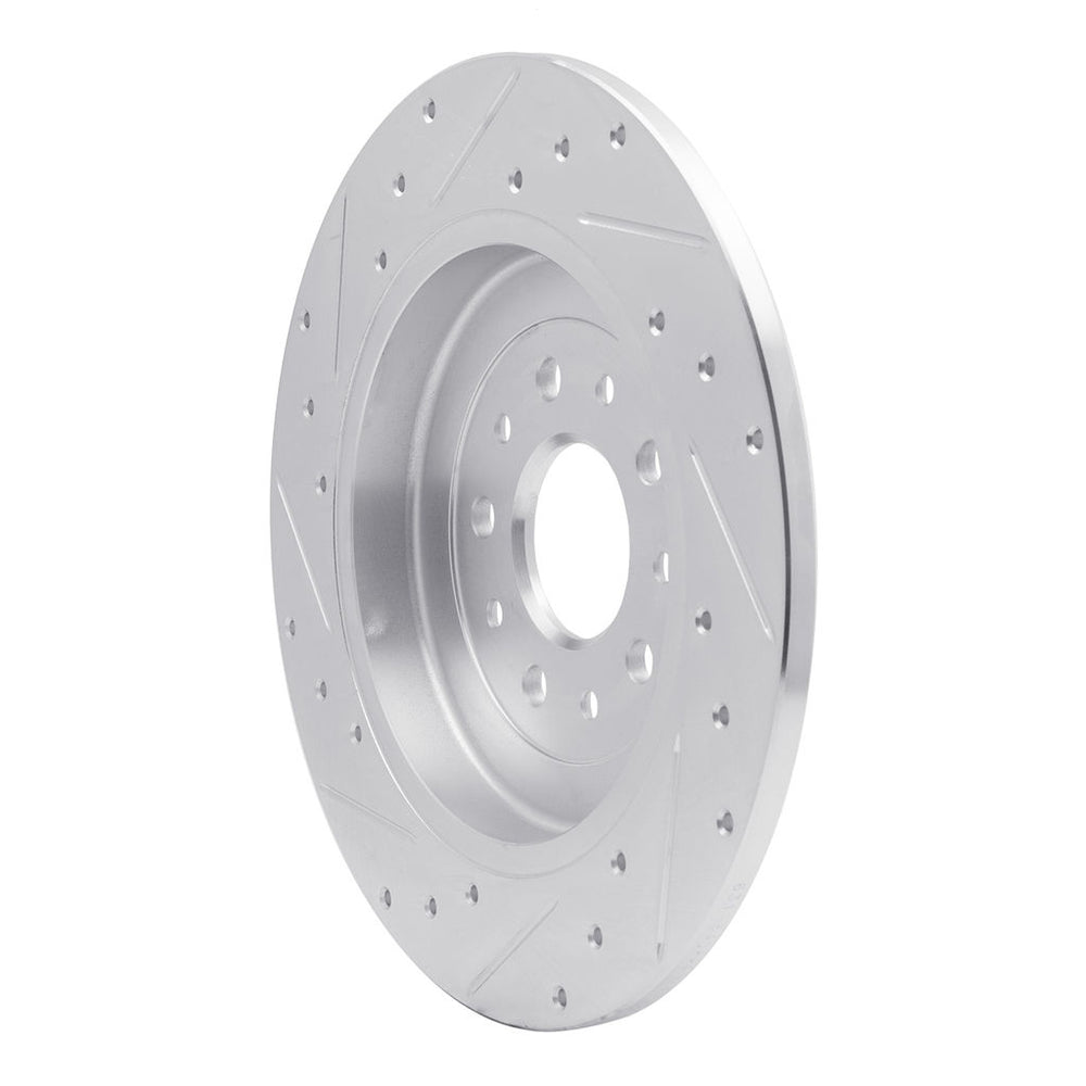 R1 Concepts Brake Rotor Drilled and Slotted Silver Fits Ford Edge