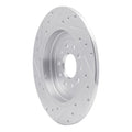 R1 Concepts Brake Rotor Drilled and Slotted Silver Fits Ford Edge