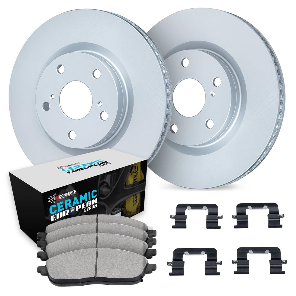 R1 Concepts Brake Rotor- Carbon Coated with Ceramic Pads Hdw Fits Genesis G90