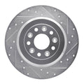 R1 Concepts Brake Rotor Drilled and Slotted Silver Fits Ford Edge