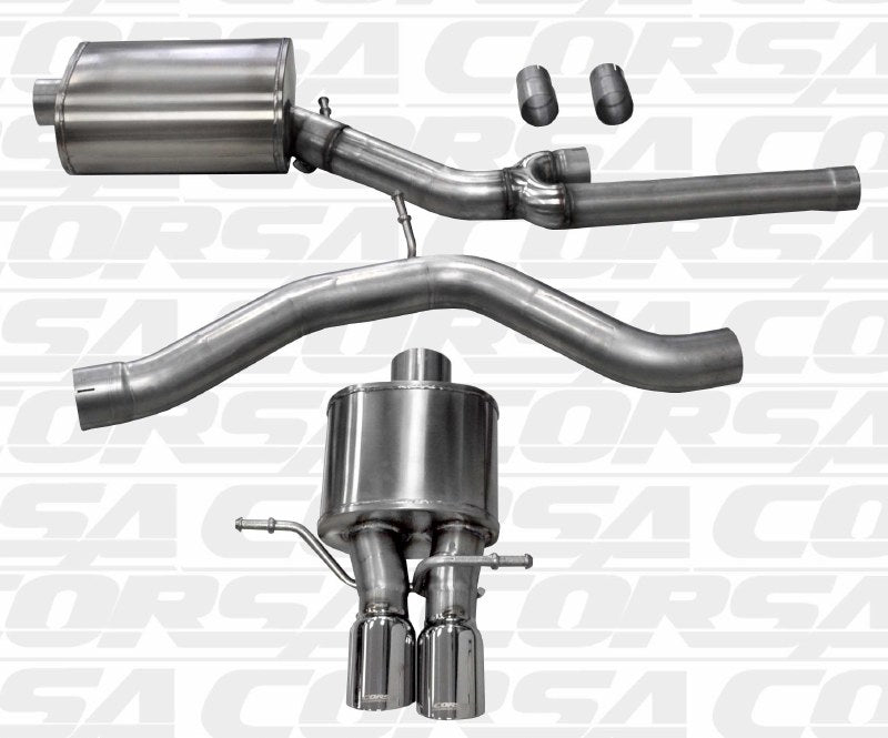 2.5 Inch Cat-Back Sport Single Rear Exhaust 3.0 Inch Polished Tips 00-2002 Audi S4 B5 2.7T Stainless