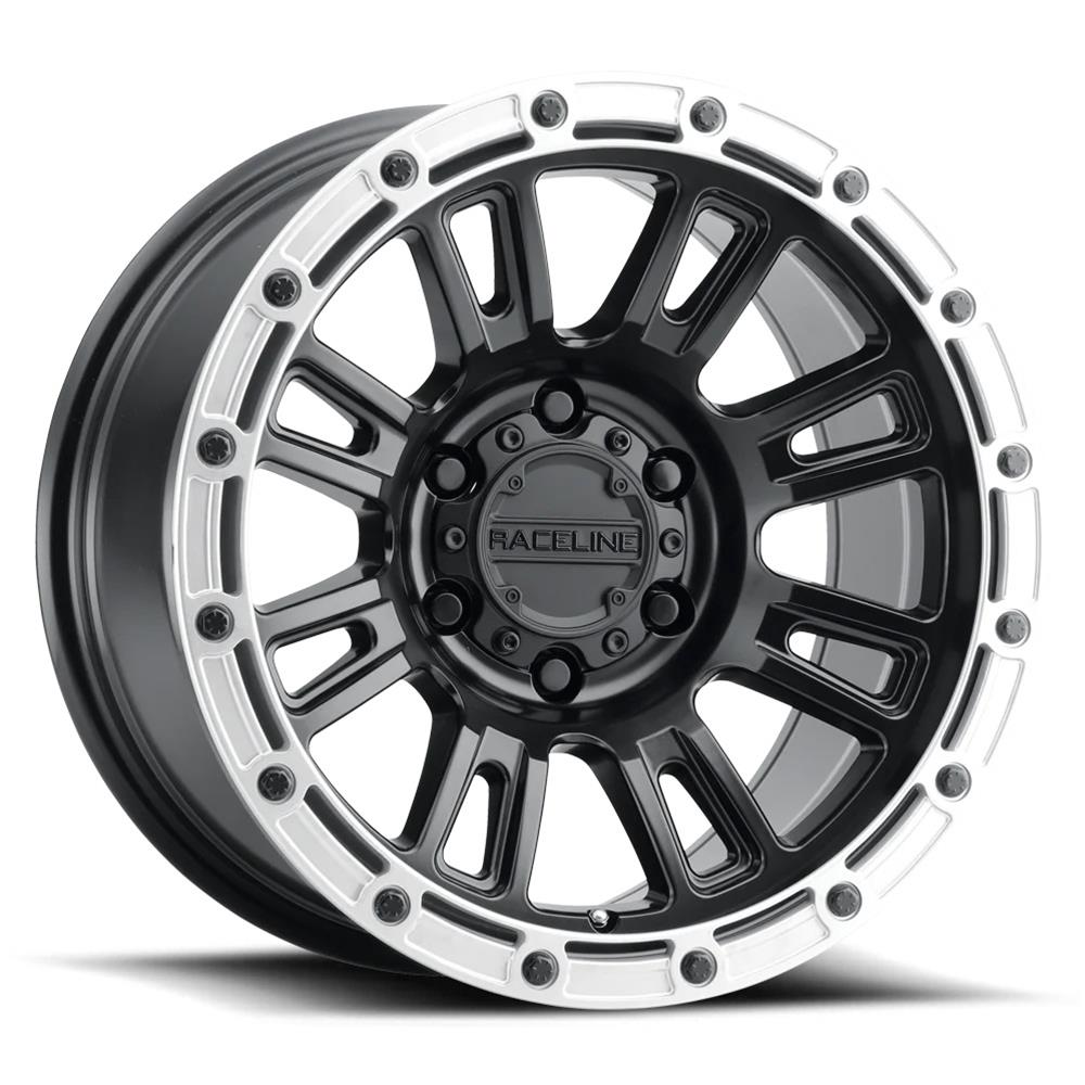 Raceline Wheels COMPASS SATIN BLACK W SILVER RING 18X9 8X180 18mm