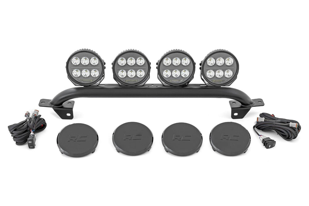 Light Bar Mount | 6.5 Inch Round LED (Quad) | OE Modular Steel | Ford Bronco (21-26)