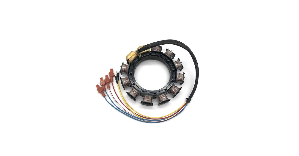 STATOR, MERC., 3/4 CYL, 9 AMP (DROP
