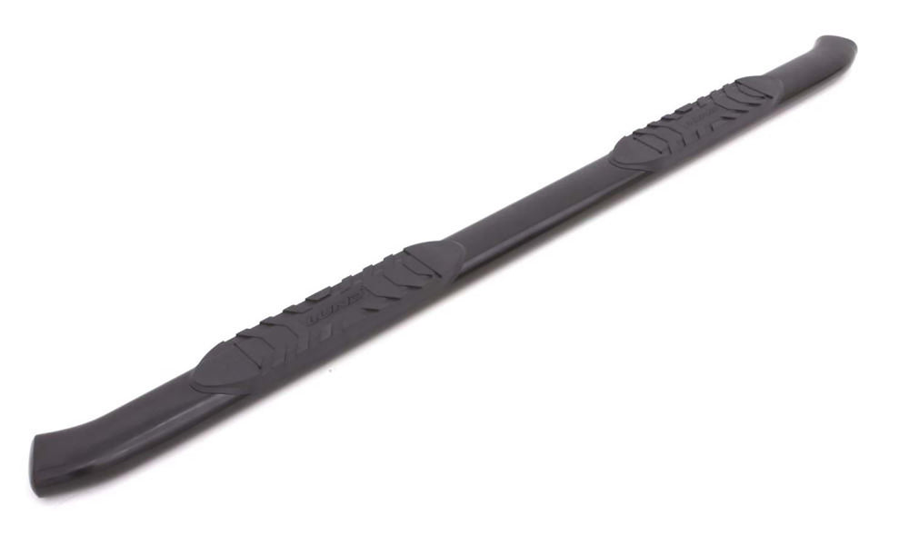 ~(48 lbs. 80X12X7)~ 5 in CURVED OVAL BLACK SS NERF BARS BLACK STAINLESS STEEL