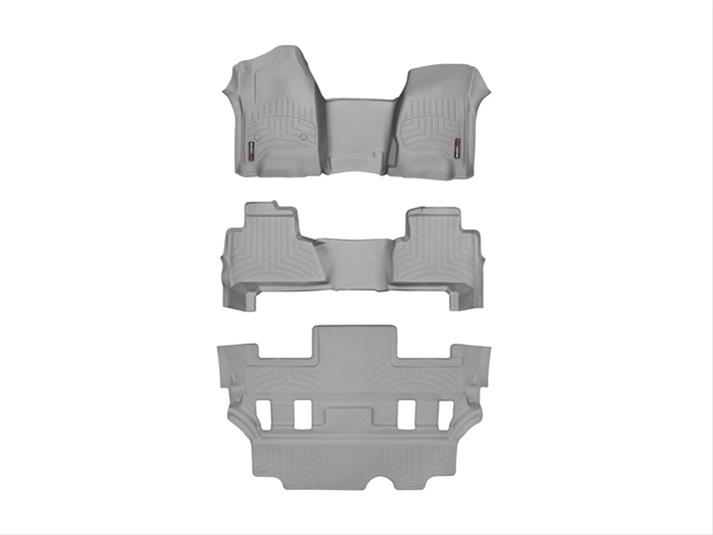 WeatherTech Grey Front Rear and Rear Floorliners - Over The Hump Fits -20-20 Tahoe 465431-46607-2-7