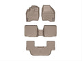 WeatherTech Tan Front Rear and Rear Floorliners w Center Aisle Fits -20-19 Explorer 459811-45359-4-3
