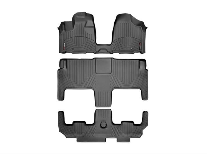 WeatherTech Black Front Rear and Rear Floorliners - Over The Hump Fits -20-16 Chrysler Dodge 445621-44141-2-3