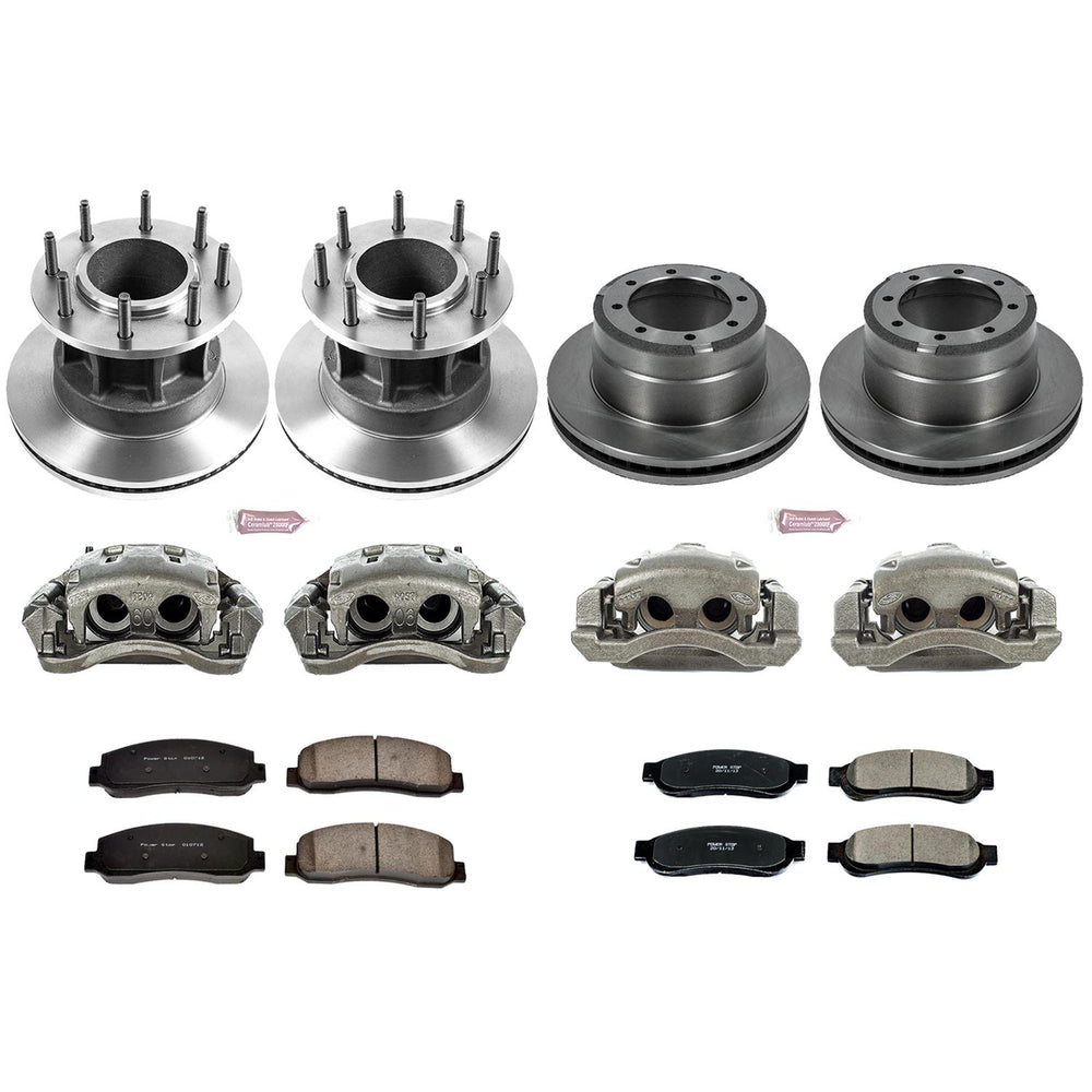 Power Stop 10-11 Ford F-350 Super Duty Autospecialty Kit w/ Calipers - Front and Rear