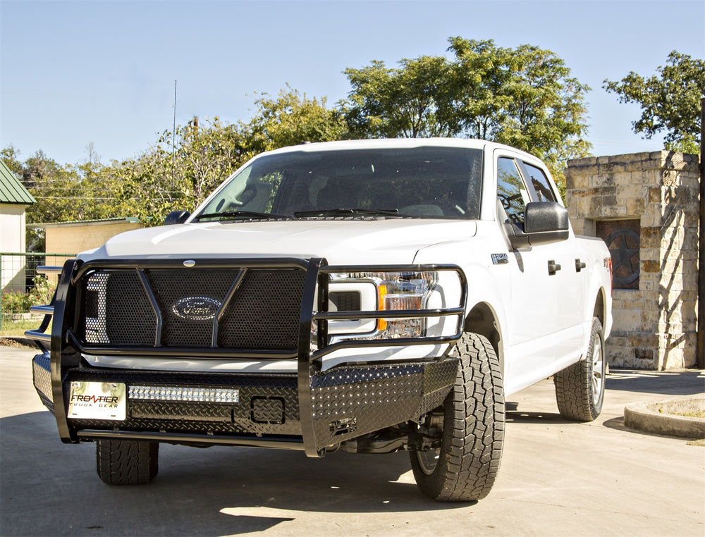 1820 F150 (EX RAPTOR) FRONT BUMPER W/SENSORS + LIGHT BAR COMPATIBLE GLOSS BLACK