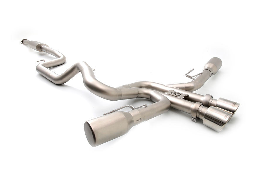 cp-e Ford Focus ST 13- Austenite 3in Dual Cat Back Exhaust Two Stealth Pipes Dual 4in Adjustable T