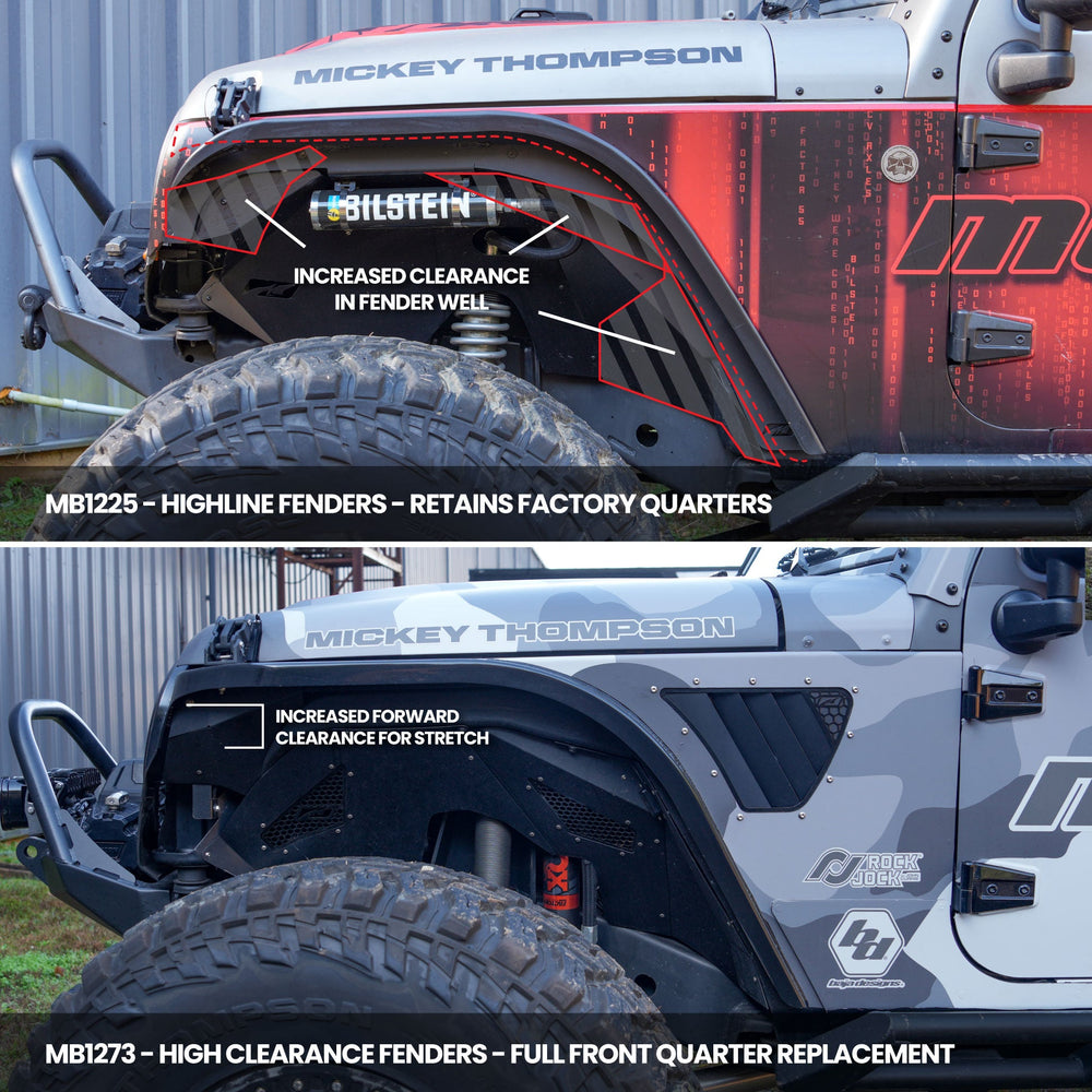 MotoBilt Tomahawk Front Fenders for JK JKU MB1273 MB1273