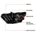 PROJECTOR HEADLIGHTS WITH MATTE BLACK HOUSING AND SMOKED LENS
