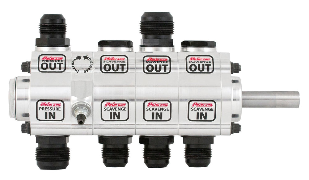 Peterson Fluid Systems R4 4-Stage Oil Pump - Right Side Mount - Rear Drive Drag - Front Pressure