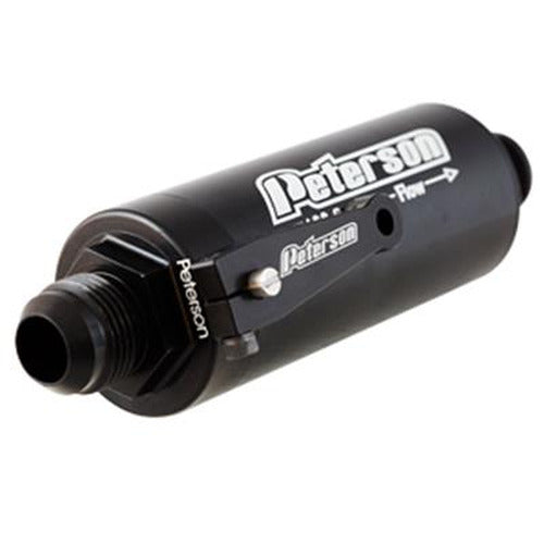 Peterson Fluid Systems Fuel Filter -6AN 100 Micron Ball Valve