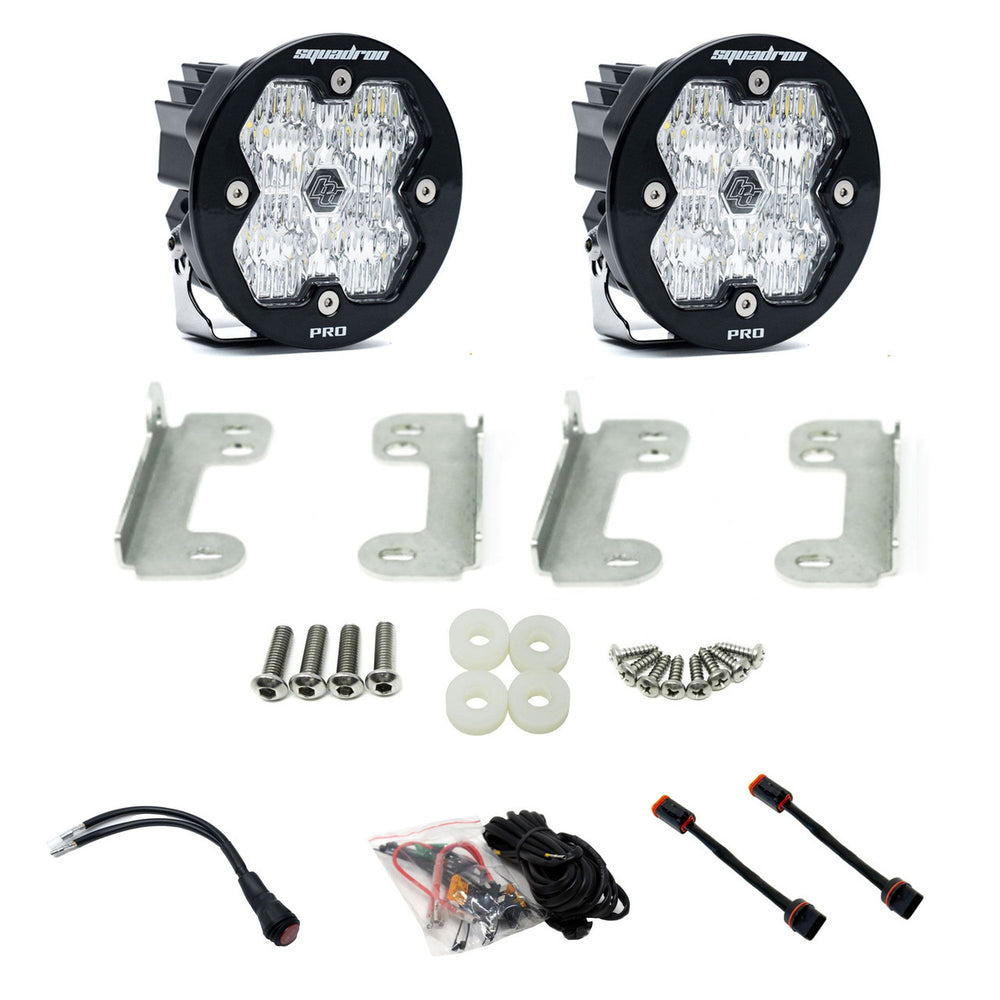 Baja Designs 18-25 JL/JT / 20-25 Gladiator Squadron-R Pro 2.0 Fog Pkt Kit OE Sahara Bmpr (WC) -Clear