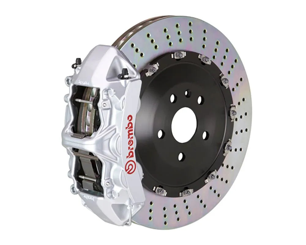 Brembo 22+ Model X Plaid Fr GT BBK 6Pist Cast 405x34 2pc Drill - SLV