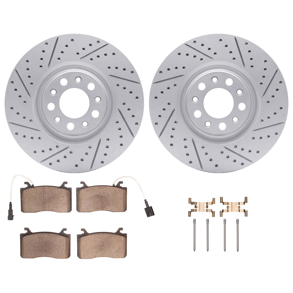 DFC 17-25 Alfa Romeo Stelvio Front Drill/Slot Geoperf Rotors 5000 Advanced Brake Pads w/Hardware