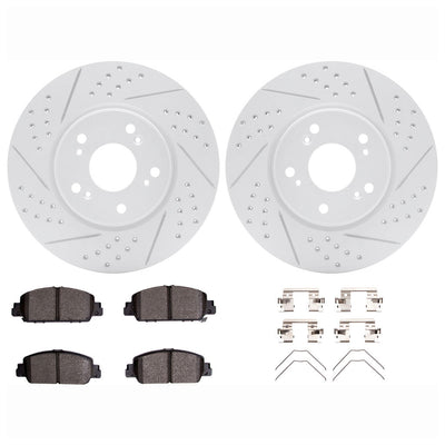 DFC 13-25 Honda Accord Front Drilled & Slotted Geoperformance Rotors 5000 Advanced Pads w/Hardware