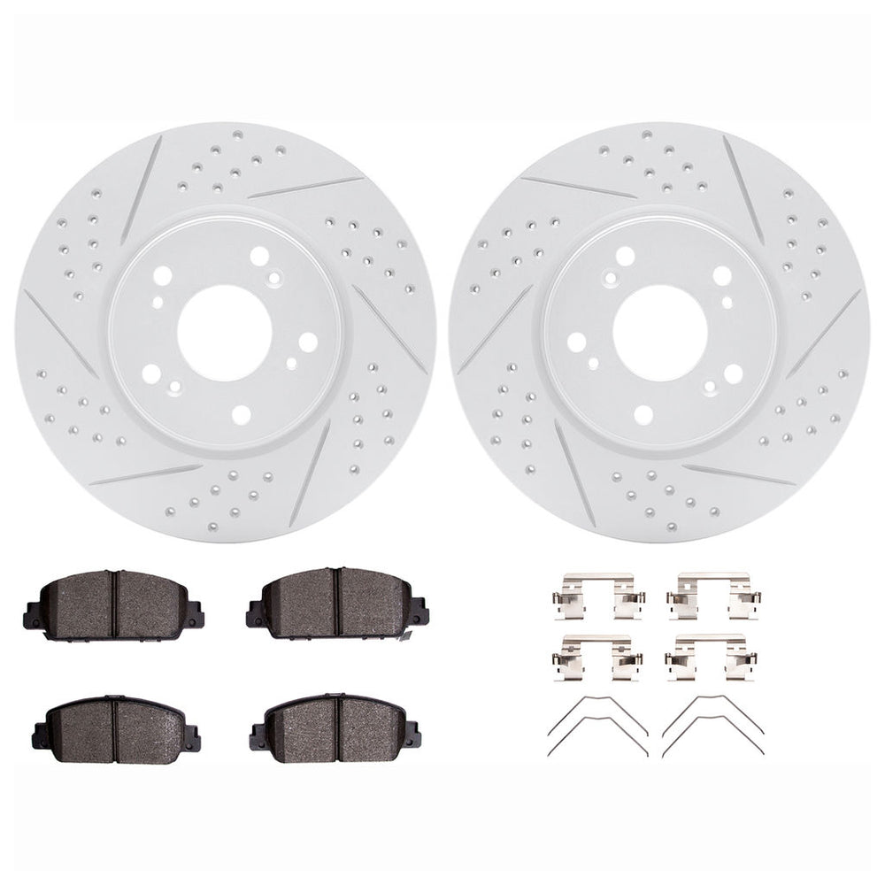 DFC 13-25 Honda Accord Front Drilled & Slotted Geoperformance Rotors 5000 Advanced Pads w/Hardware