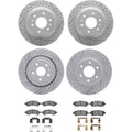 DFC 06-09 Chevrolet Trailblazer Front & Rear Drill/Slot Geoperf Rotors 5000 Advanced Pads w/Hardware