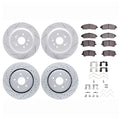 DFC 14-16 Acura MDX Front & Rear Drill/Slot Geoperf Rotors 5000 Advanced Brake Pads w/Hardware
